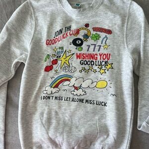Good Luck Club Graphic Sweatshirt - Gray